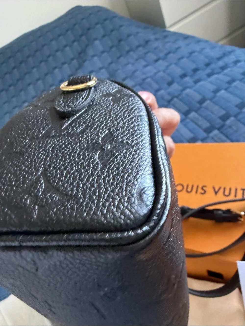Louis Vuitton nano speedy monogram empreinte leather